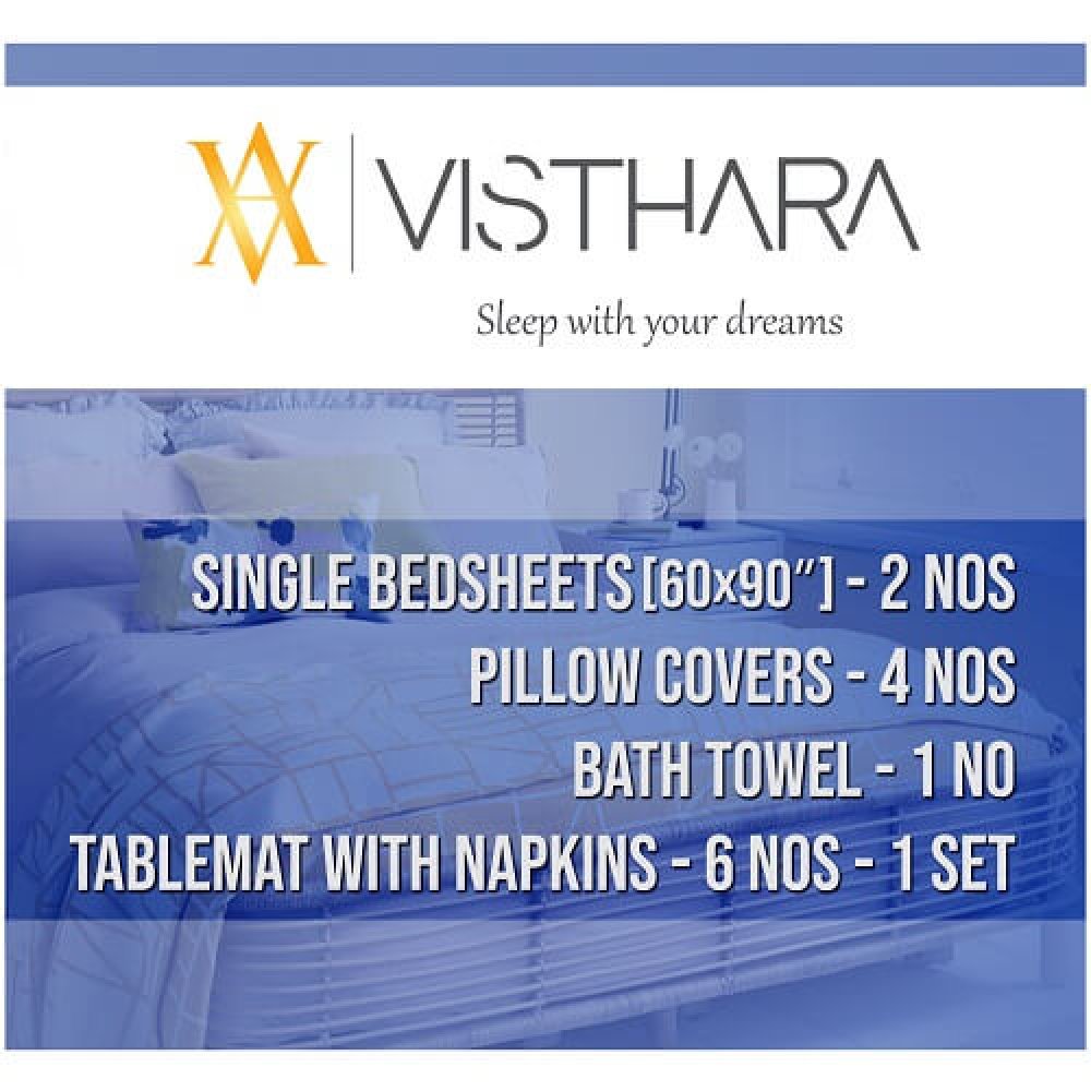 VISTHARA NEW SINGLE BEDSHEET AND DINING SET